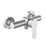 Duscharmatur Einhebelmischer, 304 Edelstahl Badewannenarmatur, Einhebelmischer Dusche Anti-Verbrühung, Wandmontage Mischbatterie für Dusche, Einhand-Brausebatterie mit Montagezubehör
