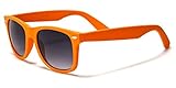 Boolavard Designer-Klassiker-Retro-Sonnenbrille aus den 80ern mit Hornrand – UV400 (Orange)