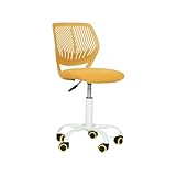 FurnitureR Bunte Schreibtischstuhl, Modernes verstellbares Design Computer Sitz, Swivel Armless Stuhl, Kinderzimmer, Home Office Task Chair, Gelb