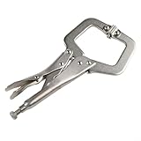22,9 cm Stahl-C-Klemme, Schweißzange mit breiten Öffnungsbacken, verstellbare Druckschraube für Holzzapfenarbeiten, Silber, 23 cm Länge