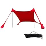 Strandzelt, Sonnenschutz, LSF 50+, Strandmuschel, Überdachung mit Stabilitätsstangen und Aufbewahrungstasche, UV-beständig, Terrasse, Strandzelt für Strand, Camping, Angeln, Hinterhof, Spaß, einfacher