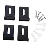 Wswqop 4 Stück Metallklammern für Spiegel, Wandmontage Set mit Schrauben, Edelstahl Schwarz L