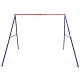 GOPLUS Schaukelgestell Outdoor, Schaukelgerüst aus Metall bis 250kg belastbar, Kinder Schaukelgestell mit Fußkappe & Karabiner, Gartenschaukel Gestell für Nestschaukel & Netzschaukel
