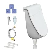 Urinal Kunststoff Pp Spülung Urinableiter Verstellbar Wand Montiertes Urinal Auslaufsicher Wand Pissoir Urinalbecken Komplettset Für Wohnheim Camping Camping Garten Keller Baustelle WC