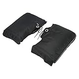 outdoorm 1 Paar Motorrad-Lenkerhandschuhe, Winddichte Fäustlinge, Winter, warme Fahrergriffabdeckungen, Schwarz, großer Mund
