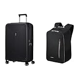 Samsonite Neopulse & Guardit Classy - Spinner M, 70 cm, 69 L & Ryanair Handgepäck, 25 x 20 x 40 cm, 20 L - Classy Business Set - Schwarz