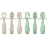 PandaEar 6er Set Silikon Lernlöffel für Baby, Babylöffel Esslernlöffel Breilöffel Fütterlöffel, Weich Flexibel Kinder Besteck BPA-frei für Säugling Kleinkind ab 4 Monaten