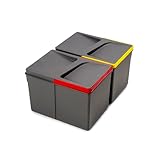 Emuca - Abfallsammler, Müllbehälter für zuschneidbaren Basis, Kit aus 2 Eimern mit höhe 216mm und Fassungsvermögen von 12 Litern