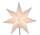 Best Season Papier-Ersatzstern'Sensy Mini Star 34' Durchmesser 34 cm, inklusive Halterung, Vierfarb-Karton, crème 231-28