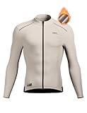 INBIKE Fahrradtrikot Radtrikot Rennrad Trikot Herren Winter Warm Langarm mit Fleece 3 Taschen Slimfit Radtrikot Hochstretchige Elastisch Atmungsaktiv Khaki XL
