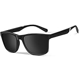 Gesruny Sonnenbrille Herren polarisiert sunglasses men UV400 Blend Schutz Rechteckig Ultraleicht Sonnenbrillen Klassisch Retro Unisex Outdoor sport brille Fahren Golf Angeln Reise,Schwarz