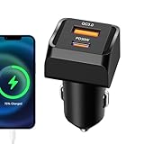 Runkoyea USB Typ C Auto Ladegerät - 2-Anschluss USB Typ C Auto Mobiltelefon Ladegerät - Adapter Für Smart-Geräte | Für Reisen Automobil Lastkraftwagen SUV Van Limousine Mobiltelefon Kamera