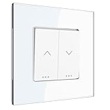 PULSAR Rolladentaster Unterputz mit Glasramen Jalousietaster Glas Weiß Rollladentaster zur Unterputzmontage Rollo/Rouleau/Jalousette/Fensterschutz Taster