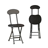 Hochlehner Gartenstuhl, Klappstühle, Klappstuhl, mit Rückenlehne, Robust und Langlebig, Platzsparend, Geeignet für Küche, Spielzimmer, Garten, Büro, Party (schwarz)(Black Wood Grain)