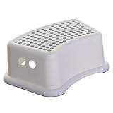 Dreambaby F673 Kinder-Tritthocker Tritt-Schemel Kinderschemel Anti-Rutsch, weiß/grau