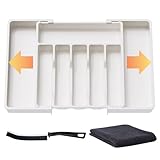 zlydesusu Besteckeinsatz für Schublade – Besteckkasten ausziehbar 33–57 cm, Besteckeinsätze & Bestecklade Einsatz, Cutlery Tray Organizer für Küche, Schubladen Organizer Besteck