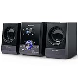 Muse Stereoanlage, Kompaktanlage mit CD-Player & DAB Radio, Mini Stereoanlage mit 2 Lautsprecher, Musikanlage mit FM/DAB/DAB+ Digital-Radio, Bluetooth & AUX, MP3 & Spotify, Musik-Anlage Kompakt