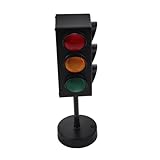 Cabilock -Ampel-Schreibtischlampe versiegelte Schüsseldeckel Lichtstift-Locator Vintage- Verkehrsampel Lampe Dekorative Lampe Spielzimmer-Ampel Licht trainieren Plastik Black