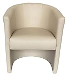 MartHome Cocktailsessel Club Tom - Hocker aus Kunstleder, Sessel für Wohnzimmer, Büro, Hotel - Sitzmöbel, Hotelmöbel Gepolsterter Stuhl Clubsessel Stuhl Loungesessel Cocktailsessel (Beige)