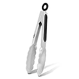 Walfos Küchenzange - 7-Zoll-Hochleistungs-Lebensmittelzange, Premium-Edelstahl und rutschfester hitzebeständiger Griff - ideal zum Kochen, Salat, Grillen und Grillen