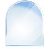 BIJON Funkenschutz-Platte mit Facettenschliff | Glasplatte Kaminofen | Kaminschutz mit ESG Sicherheitsglas | Kamin Zubehör | Kamin Glasplatte | Rundbogen 110 x 85 cm | 6mm