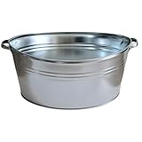 Storm's Gartenzaubereien Zinkwanne oval groß - wasserdicht oval 40 Liter mit stabilen Griffen zum Bepflanzen und als Miniteich