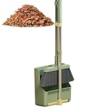 Kehrbesen für den Innenbereich, Kehrschaufel und Bürste, 180 Grad drehbar, Reinigungswerkzeug für den Innenbereich, Kehrschaufel mit langem Griff, Luftbesen mit drehbaren dichten Borsten für die Küche