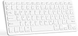 CC Store Bluetooth Tastatur, Ultraflache kabellose wiederaufladbare Tastatur für iPad 11/10/9/8/Air/Pro/Mini/Windows/Android/IOS, QWERTZ DE Layout, Weiß