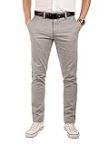 Yazubi Stoffhose Herren Business Männer Chino Hosen Dustin mit Gürtel - Modell Dustin mit Gürtel by Yzb Jeans, Grau (Gull 4R173802), W31/L36