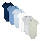 Huggies Little Hugs Unisex Baby Huggies Bodies Short Sleeves (6-Pack) Toddler Underwear Set, Black/Blue/White/Grey/Green, 6 Months (6er Pack)