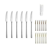 Mattes Besteck-Set – 6 Dessertmesser – Tokyo – Edelstahl 18/10 – spülmaschinenfest. Eigene Herstellung – Portugal, Europa.