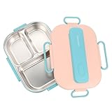 Amosfun Erwachsene Lunchbox Mit Fächern Auslaufsichere Warmhaltebox Für Mittagessen Für Büro Reisen Und Pistaziengrün
