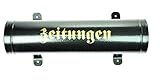 Antik Grün Zeitungsrolle Zeitungsbox Zeitungsfach Retro-Schriftzug PD