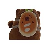 3Drucke3D Capy Buddy – Plüschiger Capybara Anhänger für Handtaschen & Rucksäcke (Happy Baguette)