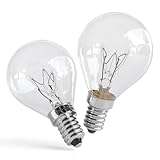 greate 2x E14 Backofenlampe 40W 300 Grad hitzebeständig - Backofen Glühbirne für Ofen, Salzkristalllampe, Mikrowelle, Lavalampe uvm - Ofenlampe 40W 300 Grad mit 400 Lumen & 2700K warmweiß