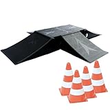 BEST SPORTING Rampen-Set mit 4 Pylonen für Skateboard/BMX-Rad/Skater & RC Cars I 4+1-teilige Skater Rampe für Flexible Aufbaumöglichkeiten I stabile Skateboard Rampe I hochwertige Scooter Rampe