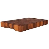 Cuisine Romefort | Hackblock aus Thermobuche Stirnholz | Massives Schneidebrett mit Griffen | Holz Geölt (XXL | 60 x 40 x 7 cm)