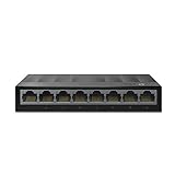 TP-Link LS1008G 8-Port Desktop Switch (8 x Gigabit Auto-Negotiation RJ45 Ports, IEEE 802.3x, Plug and Play, energiesparend, Plastikgehäuse für einfache Tisch- oder Wandmontage)schwarz