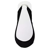 Wambere 5 Paar Füßlinge Damen,Ballerina Sneaker Socken Sneakersocken Füsslinge Unsichtbare Rutschfest Atmungsaktiv Halbsocken Bootsschuhe Eisseidensocken für Sling Back Heels Loafer Sneaker,Schwarz