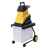2500W Gartenhäcksler Häcksler Elektrische Gartenhäcksler Walzenhäcksler mit 45 Liter Auffangbehälter Elektrischer Holzhäcksler 4500rpm & 45mm Schnittdurchmesser