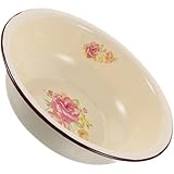 TOYANDONA Retro Emaille Rührschüssel Großer Haushalts mixbehälter aus Langlebigem Emailliertem Vielseitig für Küchenmixer Food Storage Holder und Waschen Praktische Vintage Küchenschüssel