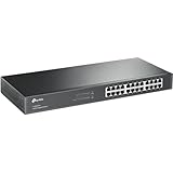 TP-Link TL-SG1024 24 Port Gigabit Netzwerk Switch ( 19 Zoll Rack-Montage, 24*RJ-45 LAN Ports, Metallgehäuse, , unmanaged, Plug-und-Play, Lifetime-Garantie) schwarz