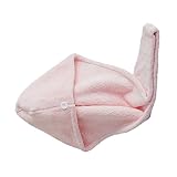 BESTYASH Haartrocknungstuch Saugfähige Trockenhaube aus Dicker Korallensamt Schnelltrocknend Kirschblütenpink für Lange Haare und Unterwegs