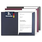 Präsentationsmappe A4 in Marineblau (3 Stück) - sehr stabiler 375 g/m² Premium-Karton - direkt vom Hersteller STRATAG - Dokumentenmappe Mappe A4 Angebotsmappe Pappmappe Projektmappe