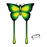 KESOTO Schmetterlingsdrachen, 100 M Inklusive Griff, Tragbarer Kinderdrachen, Lustiges Strandspielzeug für Spiele Im Freien Im Urlaub, Alter 8–12, GrÜn