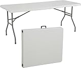 GARDENIA Transport, PIC NIC, Ereignisse für den Garten, perfekt für Camping, Buffet, Küche | Couchtische mit Griff, platzsparender Klapptisch (180 x 70 x 74), Weiß, 180 x 70 x 74 cm