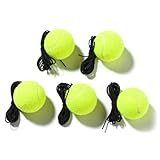 FROMCEO Professionelle Tennisbälle für Anfänger, Trainingsbälle mit elastischer Schnur, Übungs- und Tennistrainer, Ersatzwerkzeug, 5 Stück