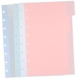 OSOLADY 5 Stück Teiliges Farbige Register Trennwände PP Index Teiler für Ordner Notizbücher Büro und Haushalt