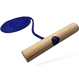 Explorer Colint Holz Leine für Schlitten universal 150cm mit FSC Holzgriff für Kinder und Erwachsene für Davos und Hörner Vollholz Schlittenleine in Blau