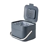 Joseph Joseph Stack 4 - Komposteimer küche, biomülleimer mit Geruchsfilter und deckel, Plastik, 4 Liter, Graphit